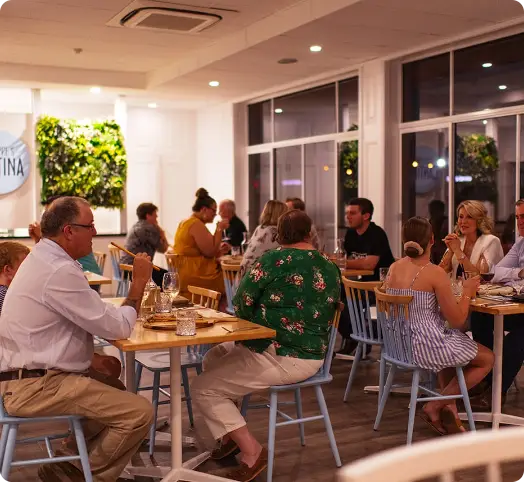 Diners enjoying the food at ambience at Giuseppe's Cantina